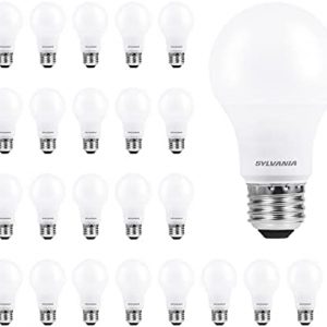 SYLVANIA ECO LED A19 Light Bulb, 60W Equivalent, Efficient 9W, 7 Year, 750 Lumens, Non-Dimmable, Frosted, 5000K Daylight – 24 Pack (40987)