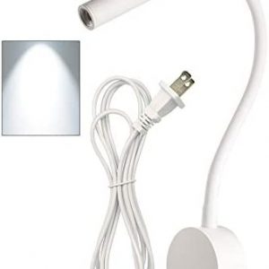 LEDSONLINE White Reading Lamps LED Wall Mounted Study Reading Light for Bed Headboard Gooseneck US Plug Corded-Electric Sconce Lamp Spot LED AC85-265V ( 6000K White)