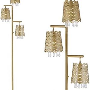 Gold Floor Lamp for Bedroom, Living Room, Dimmable Floor Lamps with Crystal, 78” Tall