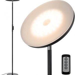 Floor Lamp,30W/2400LM Sky LED Modern Torchiere 3 Color Temperatures Super Bright Floor Lamps-Tall Standing Pole Light with Remote & Touch Control for Living Room,Bed Room,Office (Black)