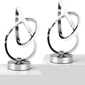 NITSINE LED Table Lamp, Set of 2 Touch Control Desk Lamps, 3-Way Dimmable Bedside Modern Nightstand Reading Lamps for Office Bedroom Living Room