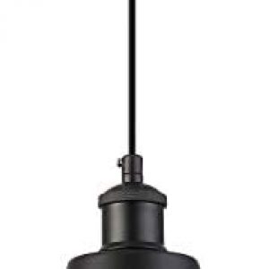 Industrial Glass Pendant Light with Handblown Clear Seeded Glass Shade, One-Light Adjustable Rustic Mini Pendant Lighting Fixture for Kitchen Island Cafe Bar Farmhouse, Black