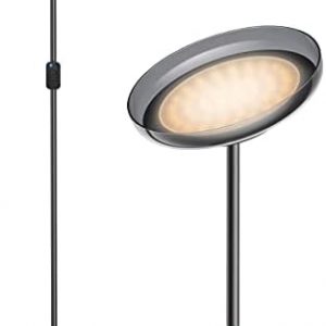 LED Floor Lamp Sky Modern Torchiere Floor Lamp 4 Brightness Levels & 4 Color Temperatures, 1H Timer, Height Adjustable Mother Daughter Lamp for Office Bedroom Living Room(Black)