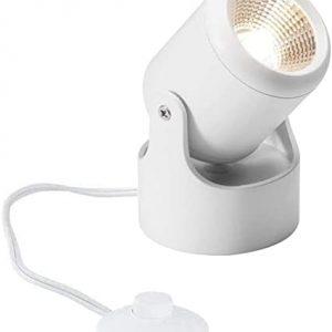 XIHOME Vintage Industrial Loft Rustic Adjustable Flood Light Modern Spot Lighting/Floor Lamps Lights/Night Spotlight 3W LED Single Spotting GU10 No Bulbs, 6ft Cable in US Plug with Foot Pedal, White