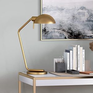 Lamont 20.75″ Tall Table Lamp with Metal Shade in Brass/Brass