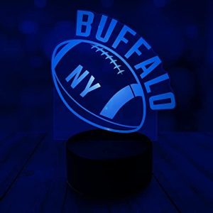 3D Football Buffalo Night Light 3D Illusion Lamp for Boys Gift 16 Changing Color Remote Control Kids Room Ball Decor Lighting (Pittsburgh Multicoloured)