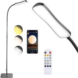 Floor Lamp with Alexa Google Assistant WiFi App Remote Control, DEKITA Smart Floor Lamps for Living Room, 2700-6500K Bright Floor Lamp, Standing Lamp for Reading Eyelash Extensions Makeup