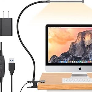 Desk Lamp, iZell LED Desk Lamps for Home Office with Clamp [77 LEDs Light with 3 Color Modes & 10 Brightness Levels] Flexible Gooseneck LED Book Lights, Easy Clip on Reading Light for Headboard