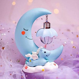 Unicorn Moon Ornaments,VEEKI Nursery LED Night Light for Kids Gift for Baby Toddler Teens Girls Boys Children Romantic Room Decorations for Baby’s Bedroom Home Lighting