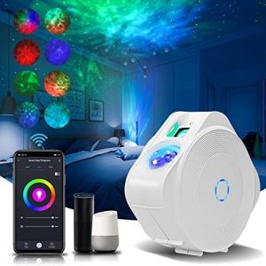 Star Projector Galaxy Light [Smart APP Control] for Kids Bedroom, with Music Sync, 24H Timer, Rototable Nebula Stars, Brightness Adjustable, DIY Modes（Green Stars）