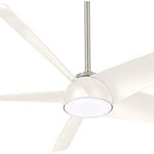 Minka-Aire F771L-BN/WH Ellipse 60″ Ceiling Fan with LED Lights, Brushed Nickel/White