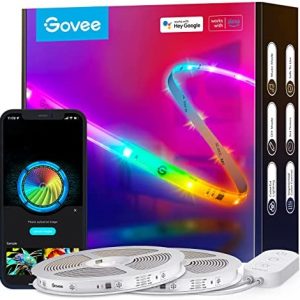 Govee 65.6ft RGBIC LED Strip Lights for Bedroom, Smart LED Strip Lights Alexa Compatible, DIY Multiple Colors on One Line, Color Changing LED Lights Music Sync, Festival Decoration, 2 Rolls of 32.8ft