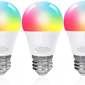 Huxry Smart Light Bulbs ,Bluetooth Bulb ,Works with SmartThings, Google Home (Hub Required) and Alexa,G45 Color Changing LED Bulbs,Dimmable Led Light Bulbs, Smart Home Lighting(3-Pack)