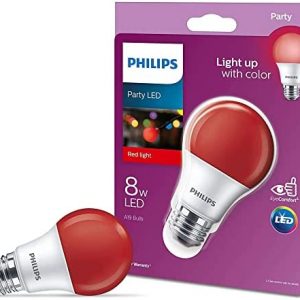 Philips 60 Watt Equivalent Red A19 Medium Base LED 8 Watt Equivalent Light Bulb