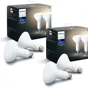 Philips Hue White Smart BR30 Bulbs with Bluetooth, Hue Hub Compatible- 4 Pack, 538173-4