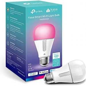 Kasa Smart Bulb, Dimmable Color Changing Light Bulb Work with Alexa and Google Home, 1000 Lumens 60W Equivalent, Amazon CFH&FFS, 2.4Ghz WiFi only, No Hub Required, 2-Year Warranty, 1-Pack (KL135)